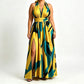 Robe Maxi Femme À Col Halter en V avec Fente Latérale