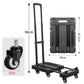 🚛 Chariot pliable | Capacité de charge de 150 kg 💪 | Roulettes silencieuses en PU 🔇 | Poignée télescopique et verrou de sécurité 🔒 | Structure compacte et peu encombrante 📦