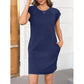 👗 PROMO LIMITÉE 50% DE RÉDUCTION ! ✨ Robe Décontractée Coton Mélangé Femme – Col Rond, Manches Courtes, Coupe Ample 🌸