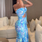 ✨Robe sexy imprimée à découpes pour femme