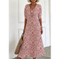 ⏰ -50% – Offre limitée ! ✨👗 Robe Longue Femme Col V & Imprimée – Manches courtes, légère & polyvalente pour le quotidien, la plage et les vacances