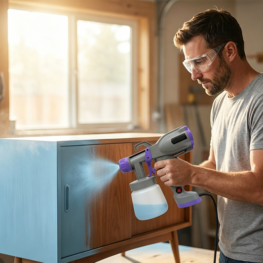 🎨⚡ 50 % DE RÉDUCTION ! Pistolet à peinture électrique – Avec 5 buses, débit réglable et large jet – Idéal pour les murs, les meubles et les projets de bricolage ✨
