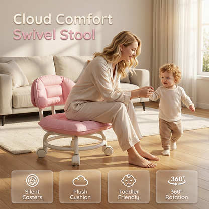 🔥🔥Rolling Low Stool with Backrest