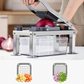🔪✨ PROMO FLASH 50% ! Hachoir Multifonction 9 Lames avec Bac de Rangement 1650ml – Lames Inox 420, Coupe en Dés & Julienne, Idéal Cuisine Quotidienne