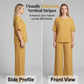 ❤️ Ensemble deux pièces rayé pour femme : haut et pantalon à jambes larges
