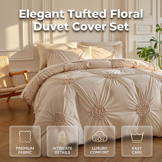 🛏️ 50% DE RÉDUCTION ✨ Parure de housse de couette à plis pincés – Design élégant & finition raffinée – Tissu doux, respirant & lavable – parfaite pour une chambre chic et confortable 🌙🌸