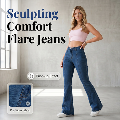 👖 50% DE RÉDUCTION ⏳ Jean évasé stretch coupe slim – Denim confortable & silhouette allongée – Look rétro moderne, idéal pour le quotidien ou les sorties – élégant et flatteur ✨🌸