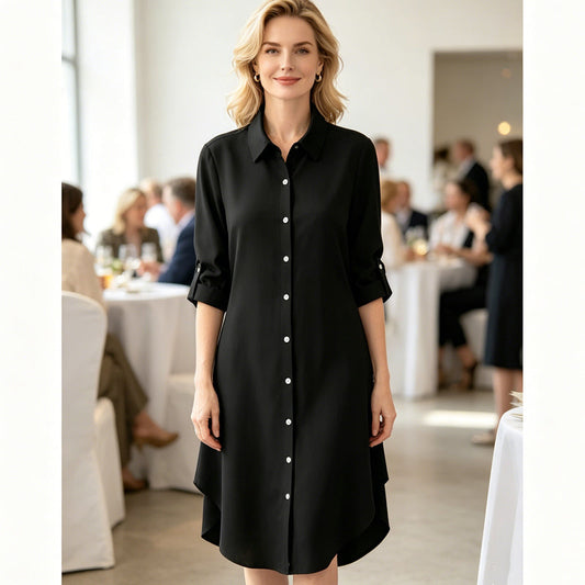 Chemisier Décontracté à Manches Longues et Boutonnage pour Femme 👚 Style Élégant, Confort Toute la Journée – Votre Pièce Incontournable ✨