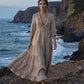🔥Robe Maxi Étagée à Col V Volantée pour Femme