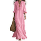 🔥Robe Maxi Étagée à Col V Volantée pour Femme
