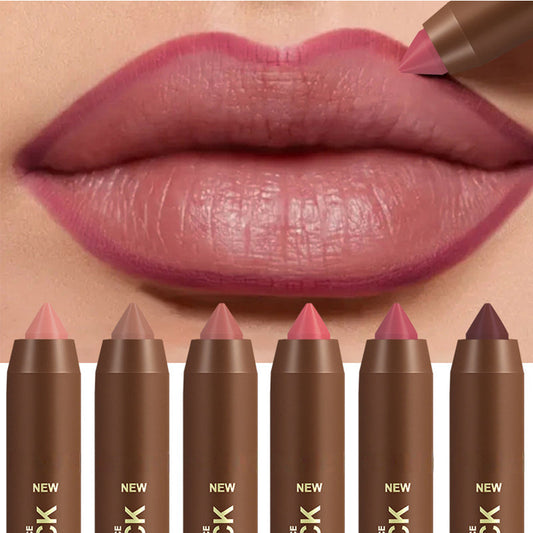 💄 50% DE RÉDUCTION! ✨ Crayon à Lèvres Mat Longue Tenue – 3,5g, 2-en-1 contour & rouge à lèvres – Hydratant, 6 couleurs pour un look parfait 🌸