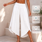 ✨Pantalon Palazzo Fendu Ample à Taille Smockée Casual Femme Été