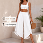✨Pantalon Palazzo Fendu Ample à Taille Smockée Casual Femme Été