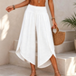 ✨Pantalon Palazzo Fendu Ample à Taille Smockée Casual Femme Été