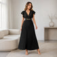 🎉 Soldes 2026 — Plus de 35 000 vendus ! 💃 Robe Maxi Plissée Fluide – Col V, Manches à Volants, Ceinture Métallique 🌸