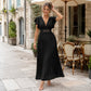 🎉 Soldes 2026 — Plus de 35 000 vendus ! 💃 Robe Maxi Plissée Fluide – Col V, Manches à Volants, Ceinture Métallique 🌸