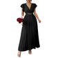 🎉 Soldes 2026 — Plus de 35 000 vendus ! 💃 Robe Maxi Plissée Fluide – Col V, Manches à Volants, Ceinture Métallique 🌸