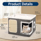 🐱 -50% MAINTENANT ! 🏠 Maison Cube Pliable 2-en-1 pour Chat – Design Bi-Niveau, Griffoir Intégré & Confort Toutes Saisons – Gain de Place & Portable 🐾