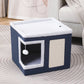 🐱 -50% MAINTENANT ! 🏠 Maison Cube Pliable 2-en-1 pour Chat – Design Bi-Niveau, Griffoir Intégré & Confort Toutes Saisons – Gain de Place & Portable 🐾