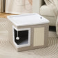 🐱 -50% MAINTENANT ! 🏠 Maison Cube Pliable 2-en-1 pour Chat – Design Bi-Niveau, Griffoir Intégré & Confort Toutes Saisons – Gain de Place & Portable 🐾