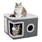 🐱 -50% MAINTENANT ! 🏠 Maison Cube Pliable 2-en-1 pour Chat – Design Bi-Niveau, Griffoir Intégré & Confort Toutes Saisons – Gain de Place & Portable 🐾