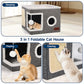 🐱 -50% MAINTENANT ! 🏠 Maison Cube Pliable 2-en-1 pour Chat – Design Bi-Niveau, Griffoir Intégré & Confort Toutes Saisons – Gain de Place & Portable 🐾