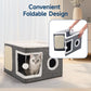 🐱 -50% MAINTENANT ! 🏠 Maison Cube Pliable 2-en-1 pour Chat – Design Bi-Niveau, Griffoir Intégré & Confort Toutes Saisons – Gain de Place & Portable 🐾