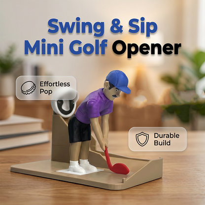 ⛳ 50% DE RÉDUCTION ! 🍺 Mini Golf Novelty Bottle Opener – Plastique + Métal – Figurine Golfeur & Fixation Adhésif/A ventouse for Bar & Bureau