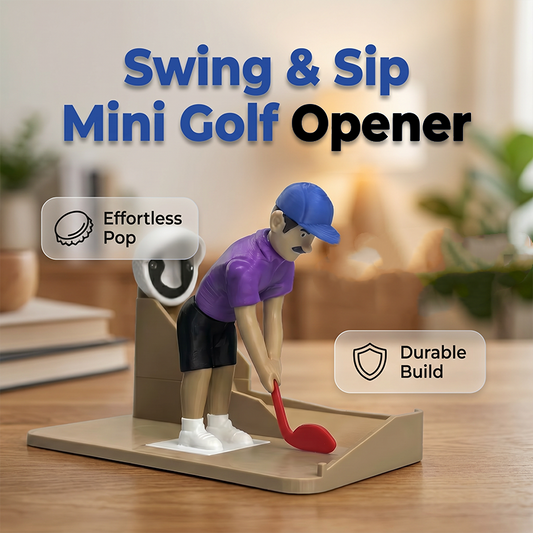 ⛳ 50% DE RÉDUCTION ! 🍺 Mini Golf Novelty Bottle Opener – Plastique + Métal – Figurine Golfeur & Fixation Adhésif/A ventouse for Bar & Bureau