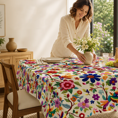 🌸🍽️ -50% ! 🏡 Nappe à Motifs Floraux Rétro – Plusieurs Tailles, Facile d’Entretien & Protection des Surfaces