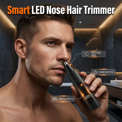 💈✂️ -50% ! 🪒 Tondeuse Électrique pour Poils de Nez Rechargeable – ABS – Lames Rotatives 360° & Charge Type-C pour Soin Homme