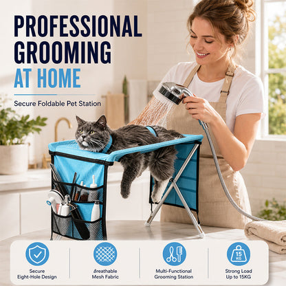 🐱2-in-1 Foldable Pet Grooming Bed