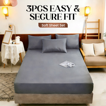 🔥50 % de réduction✨Ensemble de draps 3 pièces à ajustement facile et sécurisé