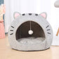 🐱🛏️ -50% ! 🏠Lit-Tente 2-en-1 pour Animal – Tissu Doux, Design Dôme & Balle Interactive.