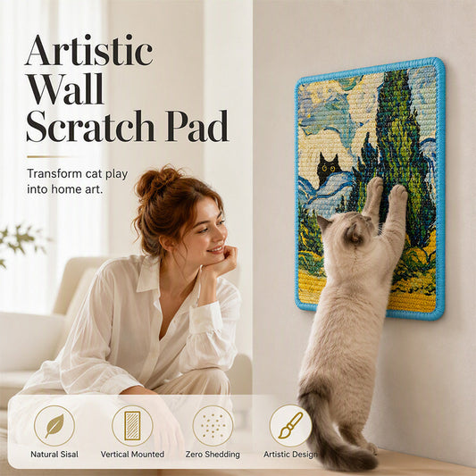 🐱Griffoir Mural Artistique en Sisal pour Chat