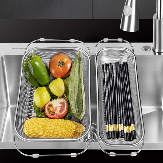 💦Panier égouttoir télescopique en acier inoxydable