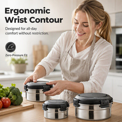 💯Set de 3 Boîtes à Lunch en Acier Inoxydable avec Couvercles Hermétiques pour École et Bureau