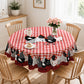 🐓 50% DE RÉDUCTION! 🍽️ Nappe à Carreaux Rouges avec Motif Coq – Polyester, résistante & style rustique – Parfaite pour repas de famille et décorations champêtres ✨