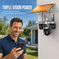 ⏳Offre limitée -50%⏰ Caméra de Sécurité Solaire Triple Objectif 🏠📹