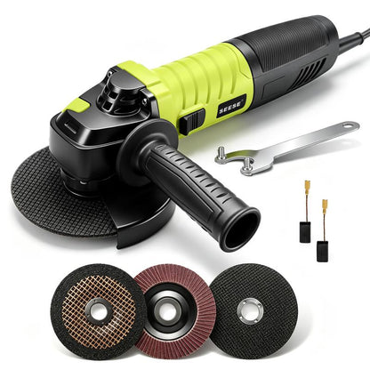 ⚡ SEESE Meuleuse d'Angle 5 Pouces 8A – 6 Vitesses Variables, 11000 RPM 🛠️ 🔧 Inclut Disques de Coupe, Disque Lamelle & Poignée Auxiliaire 💪 Parfait pour Couper, Meuler, Polir & Enlever la Rouille