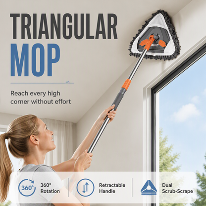 ✨50 % de réduction pour une durée limitée 💦 Balai triangulaire avec manche télescopique