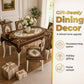 🌿 Nappe Vintage Grain de Bois & Housses de Chaises – Set de Table Brodé pour Salle à Manger Élégante Style Campagne & Européen