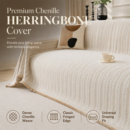 📢📢50% DE RÉDUCTION !! ⏰Housse de Canapé Premium en Chenille Motif Chevron
