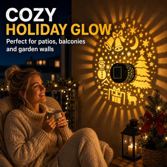 🎄❄️Solar Outdoor Decorative Wall Projection Light – IP65 weatherproof, auto on/off. Projects festive patterns – perfect for Christmas & Halloween! 🏡✨