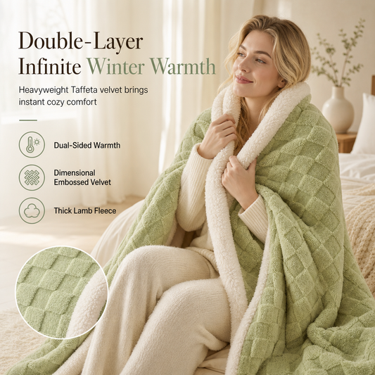 ☁️🔥 Plaid épais double couche Sherpa & flanelle – Chaleur enveloppante, douceur nuage, le cocon parfait pour affronter l’hiver sans augmenter le chauffage ❄️🛋️