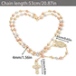 ✝️ Collier chapelet avec croix et perles : élégant motif de la Vierge Marie, finition dorée, chaîne de 35 cm