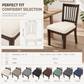 🎁 Buy 1 Get 1 Free! 🪑 Stretch Dining Chair Seat Cover – Strapless Elastic Slipcover with Elegant Textured Pattern for Home Dining Room