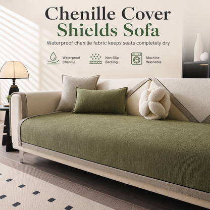 Housse de Coussin de Canapé en Chenille Imperméable, Antidérapante et Anti-Urine, pour Toutes les Saisons
