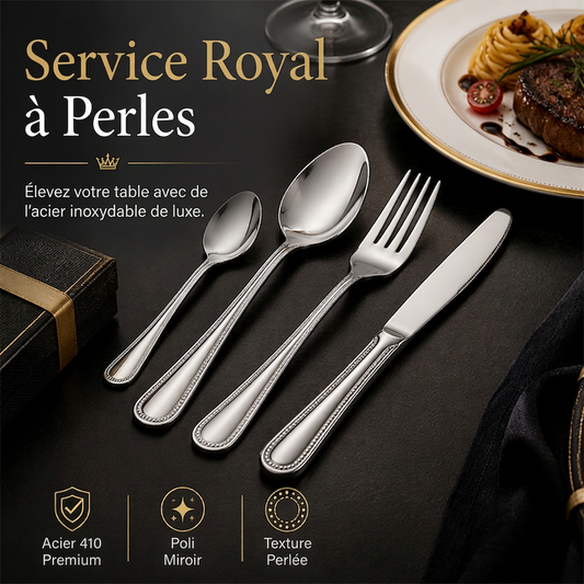 🍴✨ Ensemble de Couverts en Acier Inoxydable 4 Pièces – Finition Miroir Élégante, Coupe Précise et Prise en Main Équilibrée