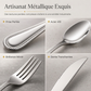 🍴✨ Ensemble de Couverts en Acier Inoxydable 4 Pièces – Finition Miroir Élégante, Coupe Précise et Prise en Main Équilibrée